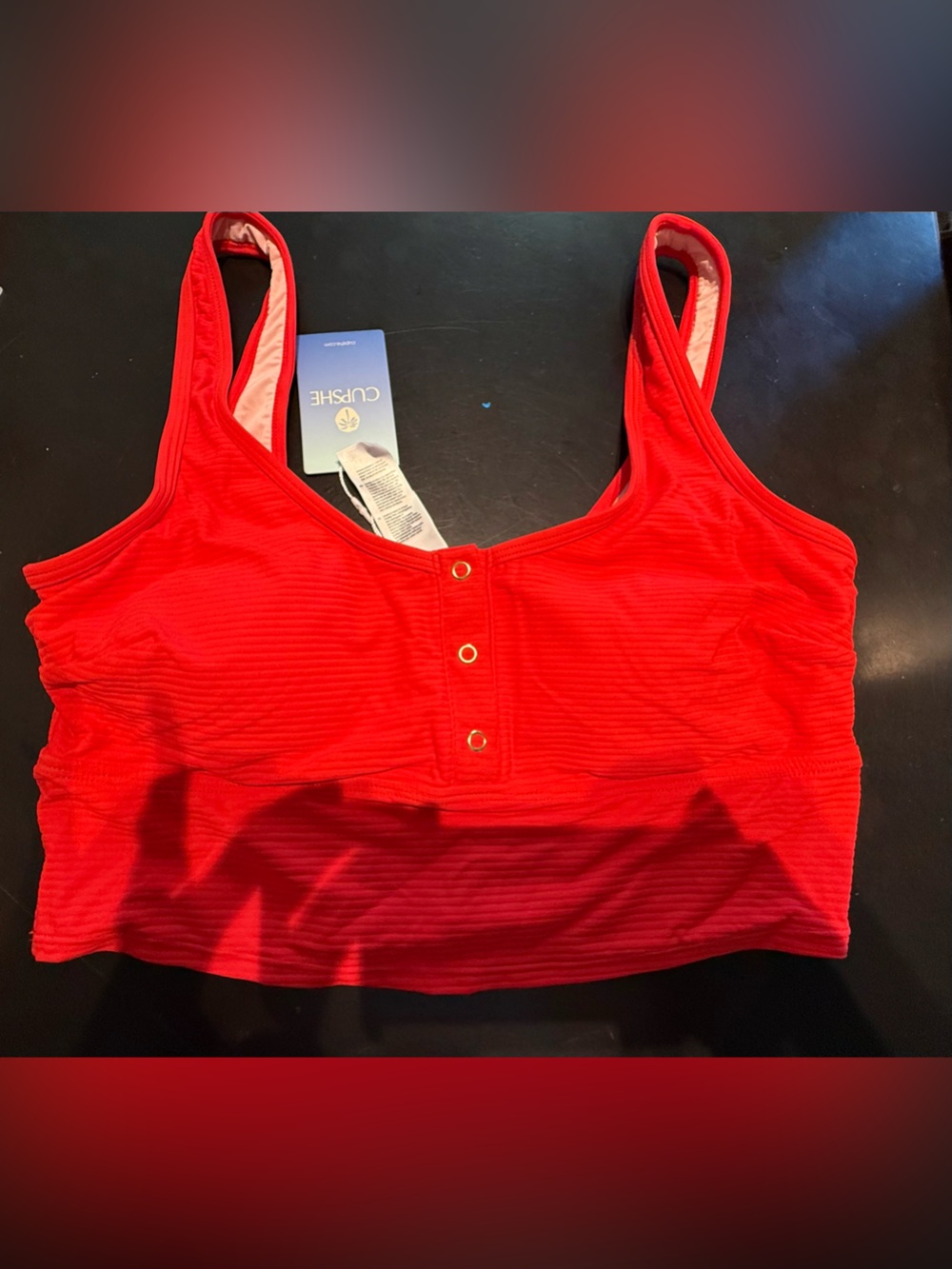 Cupshe Sizzling Red Hot Tankini Top